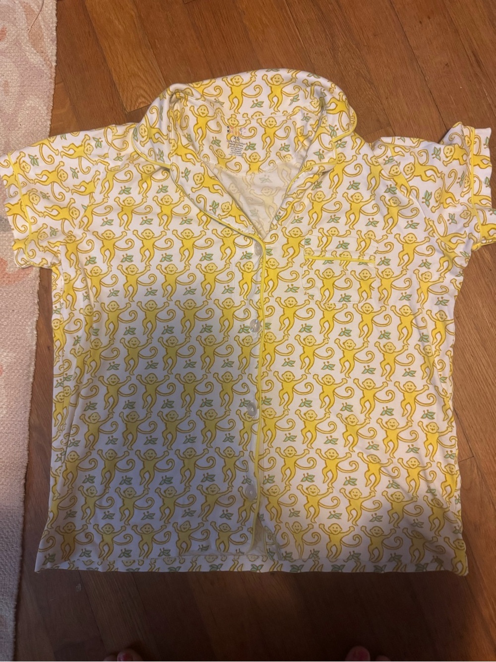 Roller Rabbit Monkey Polo Pajamas top only size XS NWOT